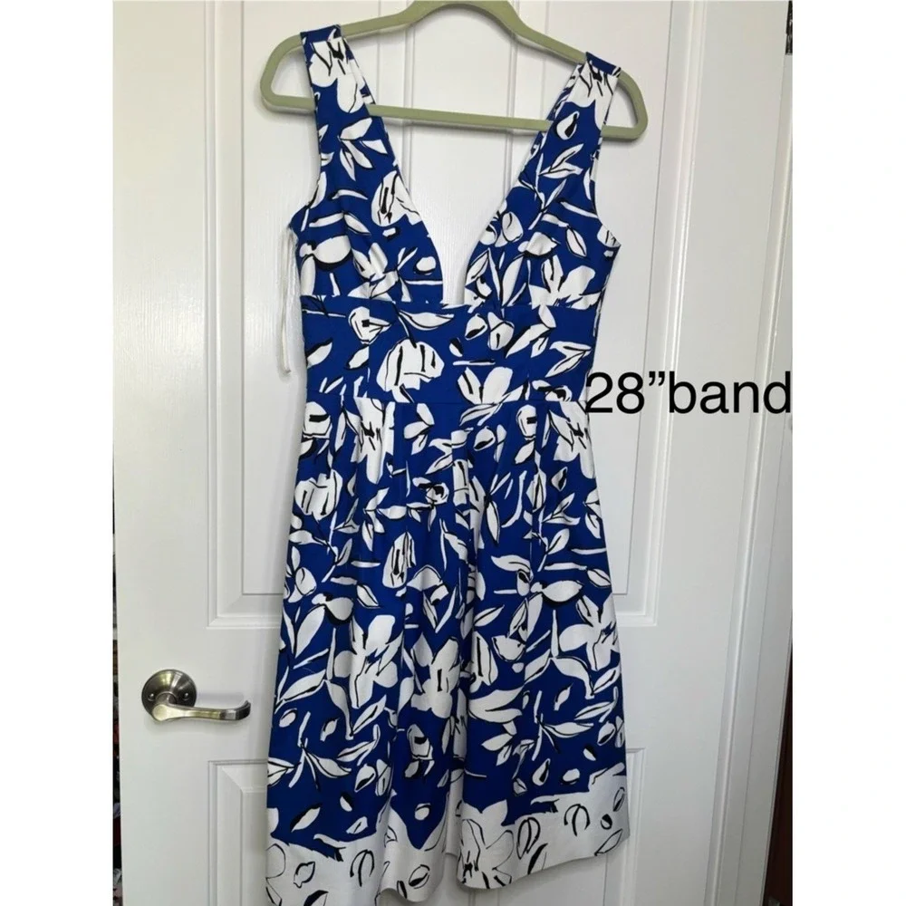 oscar de la renta blue floral dress Oscar De La Renta Blue Floral Dress